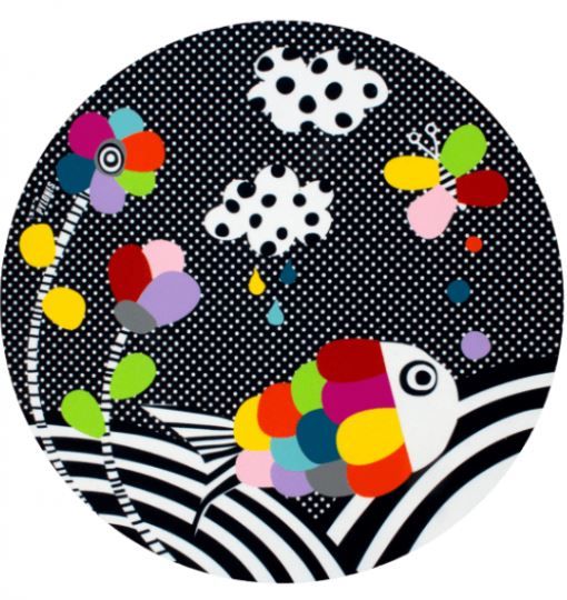 Pylones Scales Round Mouse Pad - Black