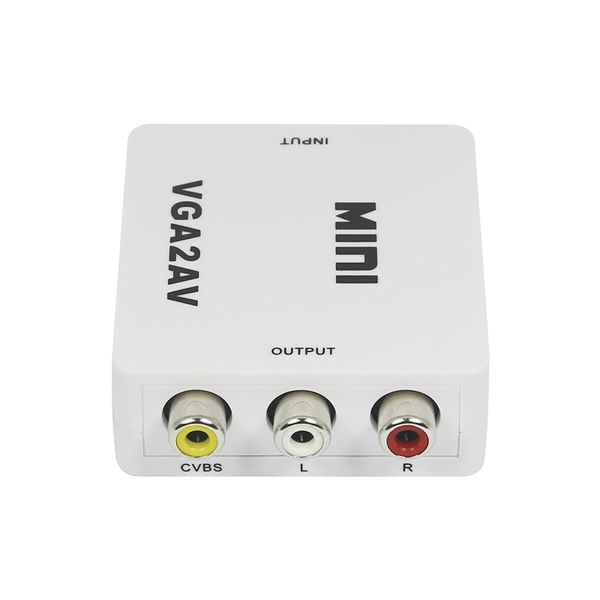 VGA2AV Mini VGA to AV RCA Converter for PC &amp; Audio