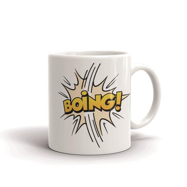 MugNolia Comic Book Words Boing! Coffee Mug
