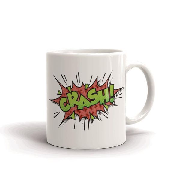 MugNolia Comic Book Words Crash! Coffee Mug