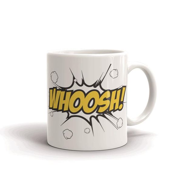 MugNolia Comic Book Words Whoosh! Coffee Mug