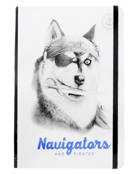 Stationery: A5 Navigators and Pirates Notebook - White