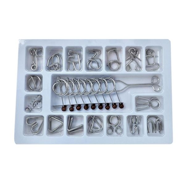 Metal Puzzle Ring Game Wire Brain Teaser - 18 Pieces