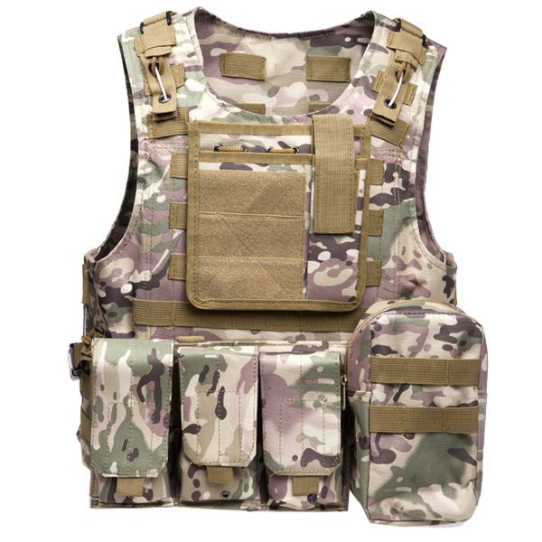 Military Army Airsoft Molle Combat Tactical Vest - Desert Digital