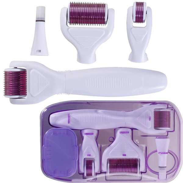 5 in 1 Titanium Derma Roller Kit - White &amp; Purple