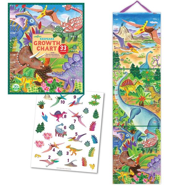 eeBoo Grow Like a Dinosaur Growth Chart