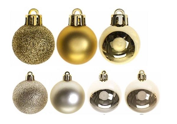 Christmas Baubles - Gold (Pack of 2)