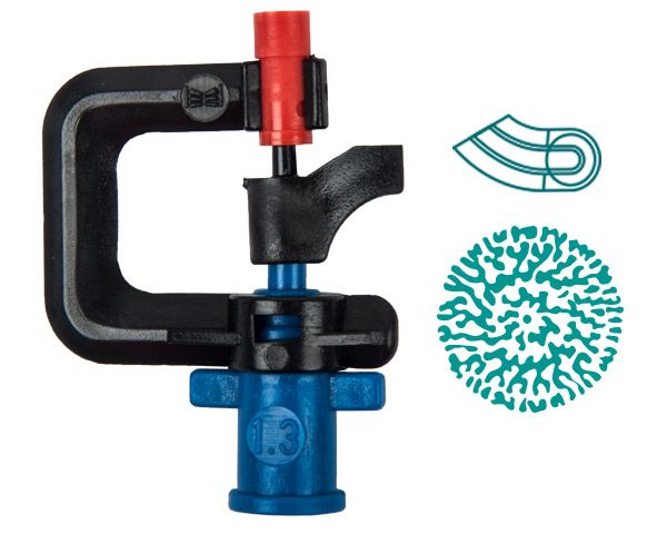 Rainjet Black Rotator 360Deg Micro Head - 1.3mm