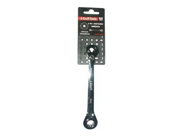 Auto Kraft 4-in-1 Gear Wrench - 8 &amp; 10mm/12 &amp; 13mm
