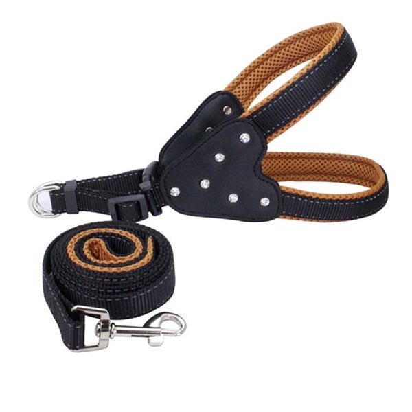 Adjustable Dog Vest Harness &amp; Leash - Coffee (Size: L)