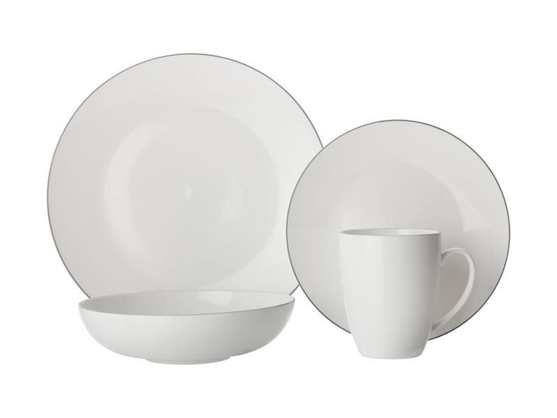 Maxwell &amp; Williams - Edge Coupe Dinner Set - Set of 16