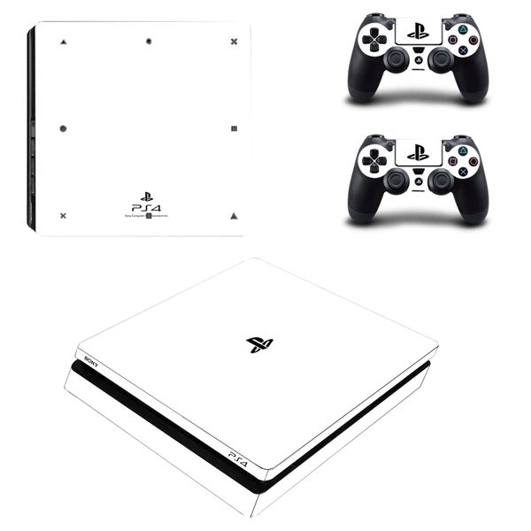 Decal Skin Compatible with PS4 Slim - White (Decal Only)