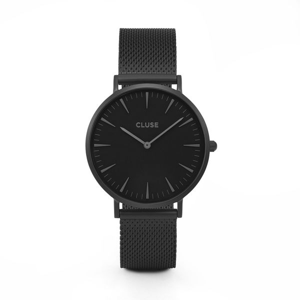 Cluse Ladies Black Dial &amp; Black Mesh Strap La Bohemme Watch - 38mm