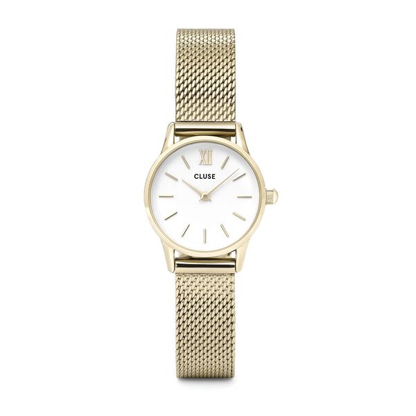 Cluse Ladies White Dial &amp; Gold Mesh Strap La Vedette Watch - 24mm