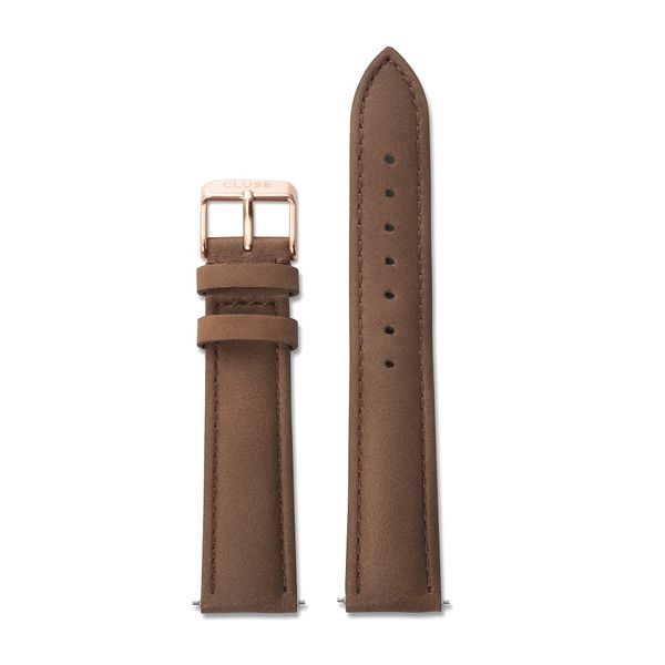 Cluse Ladies Brown Leather Strap &amp; Rose Gold Buckle - 18mm