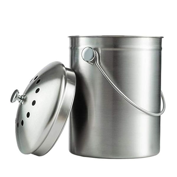 Stainless Steel Deodorize Compost Trash Bin
