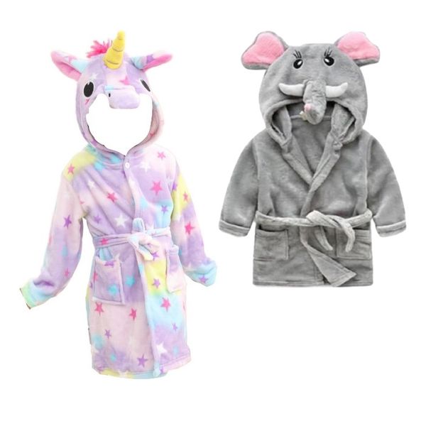 Unicorn &amp; Elephant Kids Bathrobe - Age 3-5