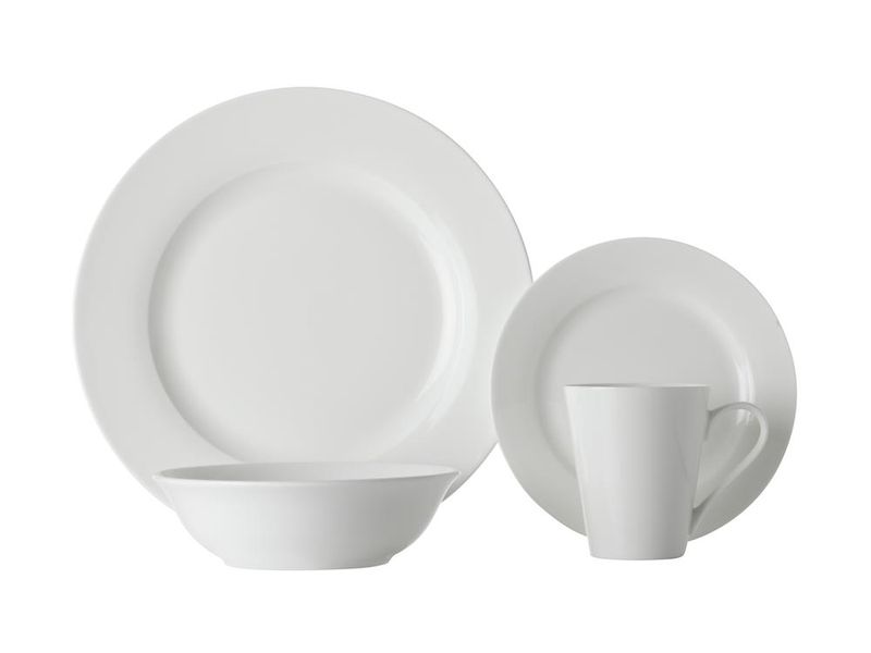 Maxwell &amp; Williams - White Basics Cosmopolitan Rim Dinner - Set of 16