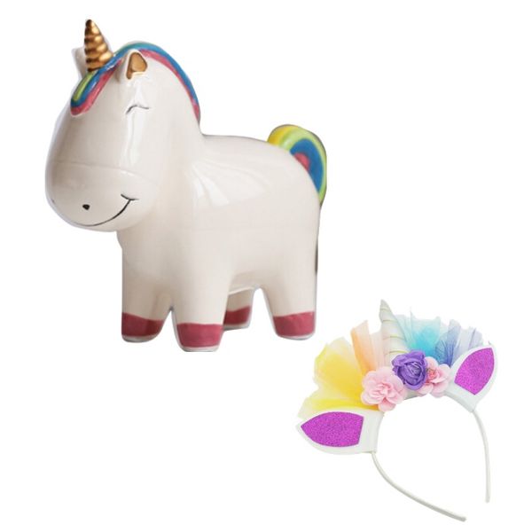 Unicorn Coin Bank and Headband