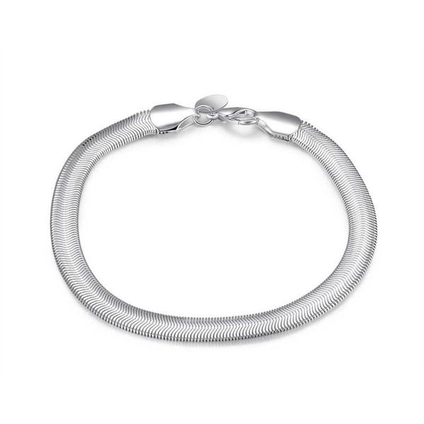 Silver Designer Herringbone Bracelet - 6mm