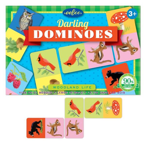 eeBoo Darling Dominoes Family Game - Woodland Life