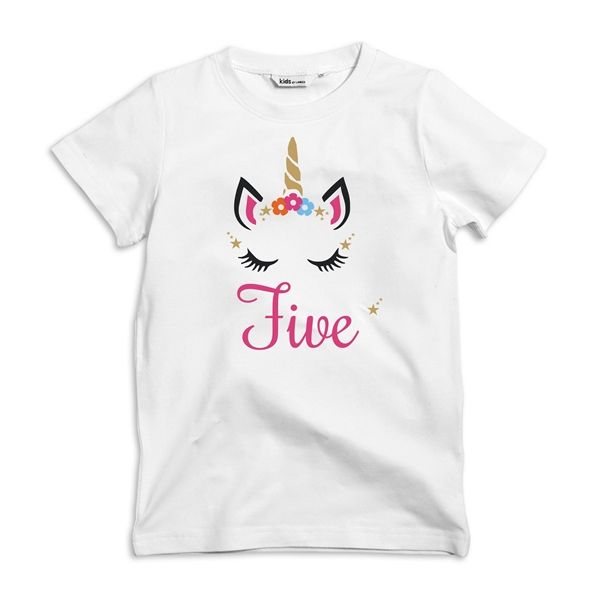 Qtees Africa Unicorn Birthday Five T-Shirt