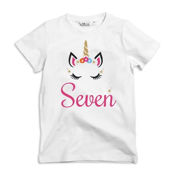 Qtees Africa Unicorn Birthday Seven T-Shirt