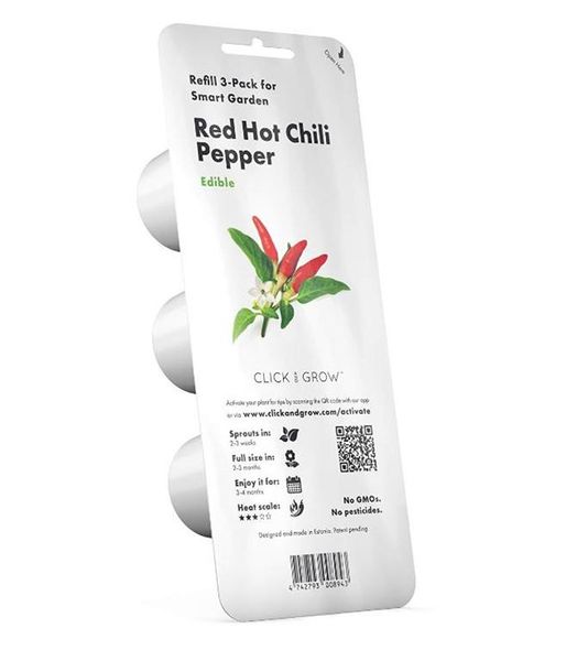 Click and Grow Red Hot Chili Pepper Refill for Smart Herb Garden - 3 Pack