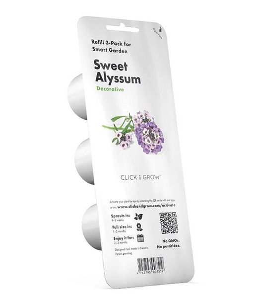 Click and Grow Sweet Alyssum Refill for Smart Herb Garden - 3 Pack