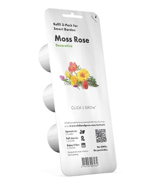 Click and Grow Moss Rose Refill for Smart Herb Garden - 3 Pack