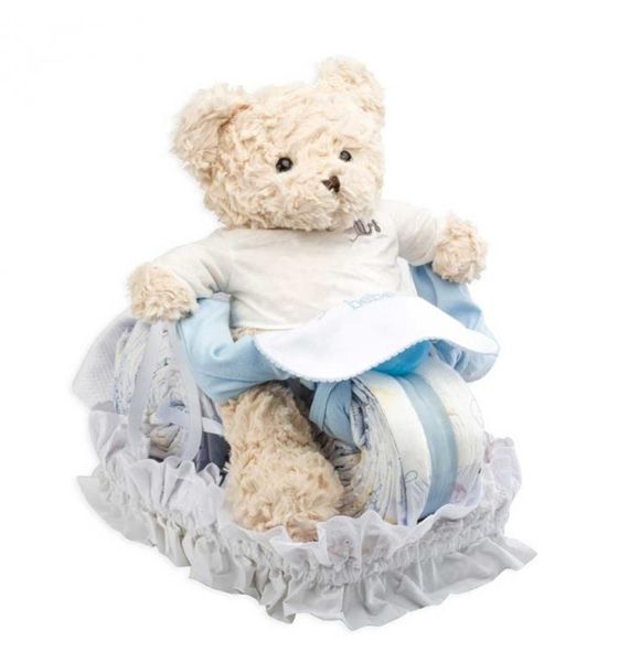 Bebedeparis Motorbike Nappy Cake Gift Hamper - Blue