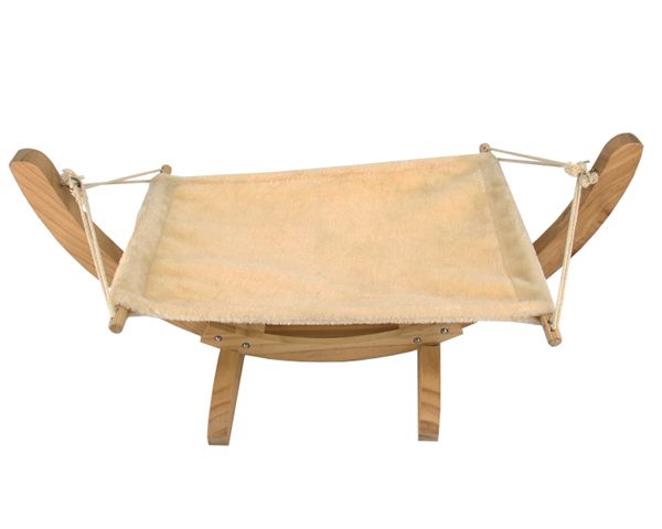 Cat's Hanging Hammock - Beige (Wooden)