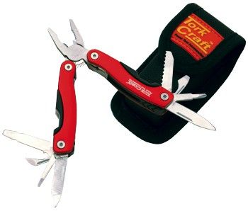 Tork Craft Mini Multitool with Nylon Pouch - Red