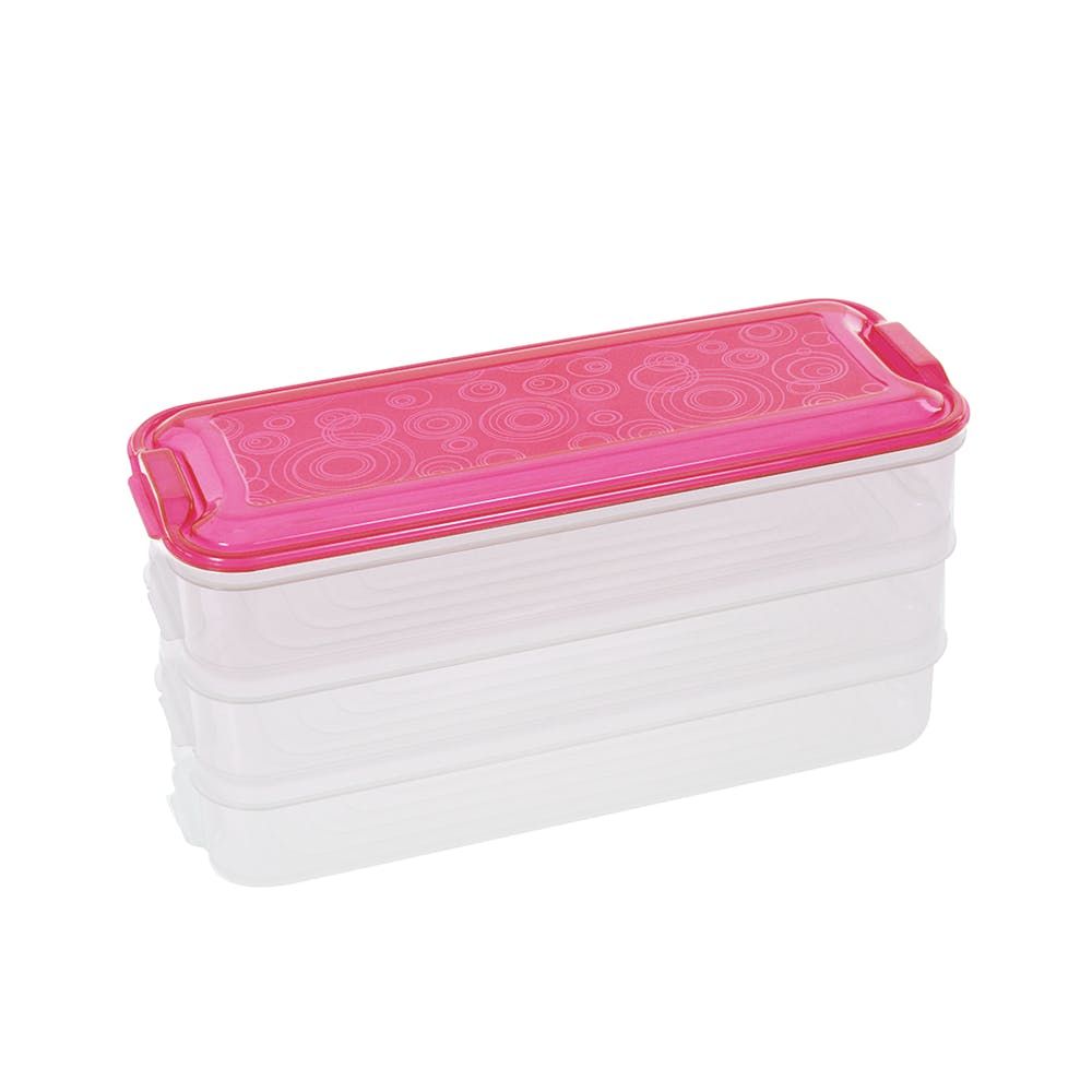 Iconix 3 Tier Stackable Food Storage Containers Pink Shop Today