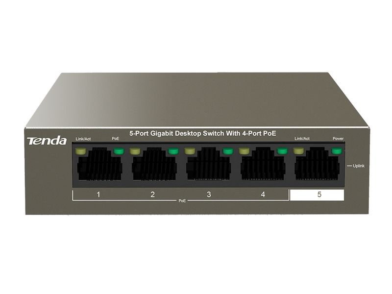 Tenda 5 Port Gigabit Desktop Switch 4 Port PoE | TEG1105P-4-63W