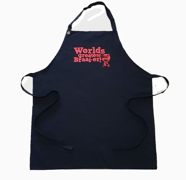DSA - 100% Cotton Apron - Black And Rose Red