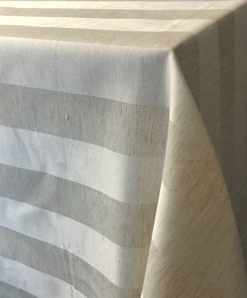 DSA - 230cm Earth Collection Stripe Rectangular Tablecloth - Natural