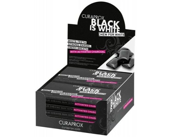 Curaprox Black is White Chewing Gum Sleeves (144 gums) x 12