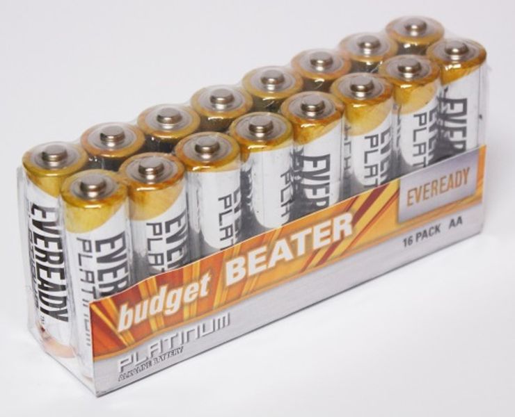 Eveready Platinum Alkaline AA Batteries - Budget Beater (Pack of 16)