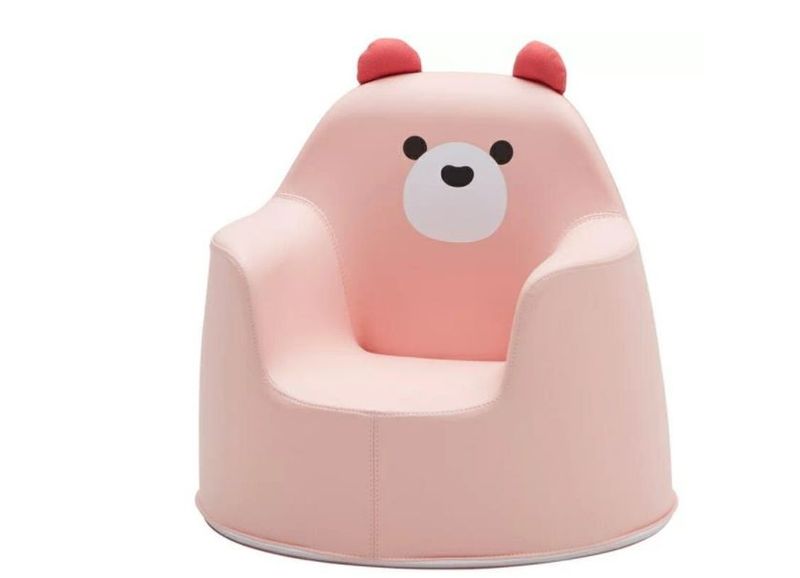 Iconix Kid's Cartoon Animal Sofa-Pink Bear