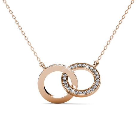 swarovski double circle necklace