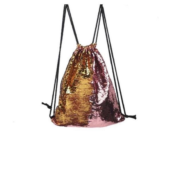 Iconix Two Way Sequin Mermaid Drawstring Bag - Purple/Blue