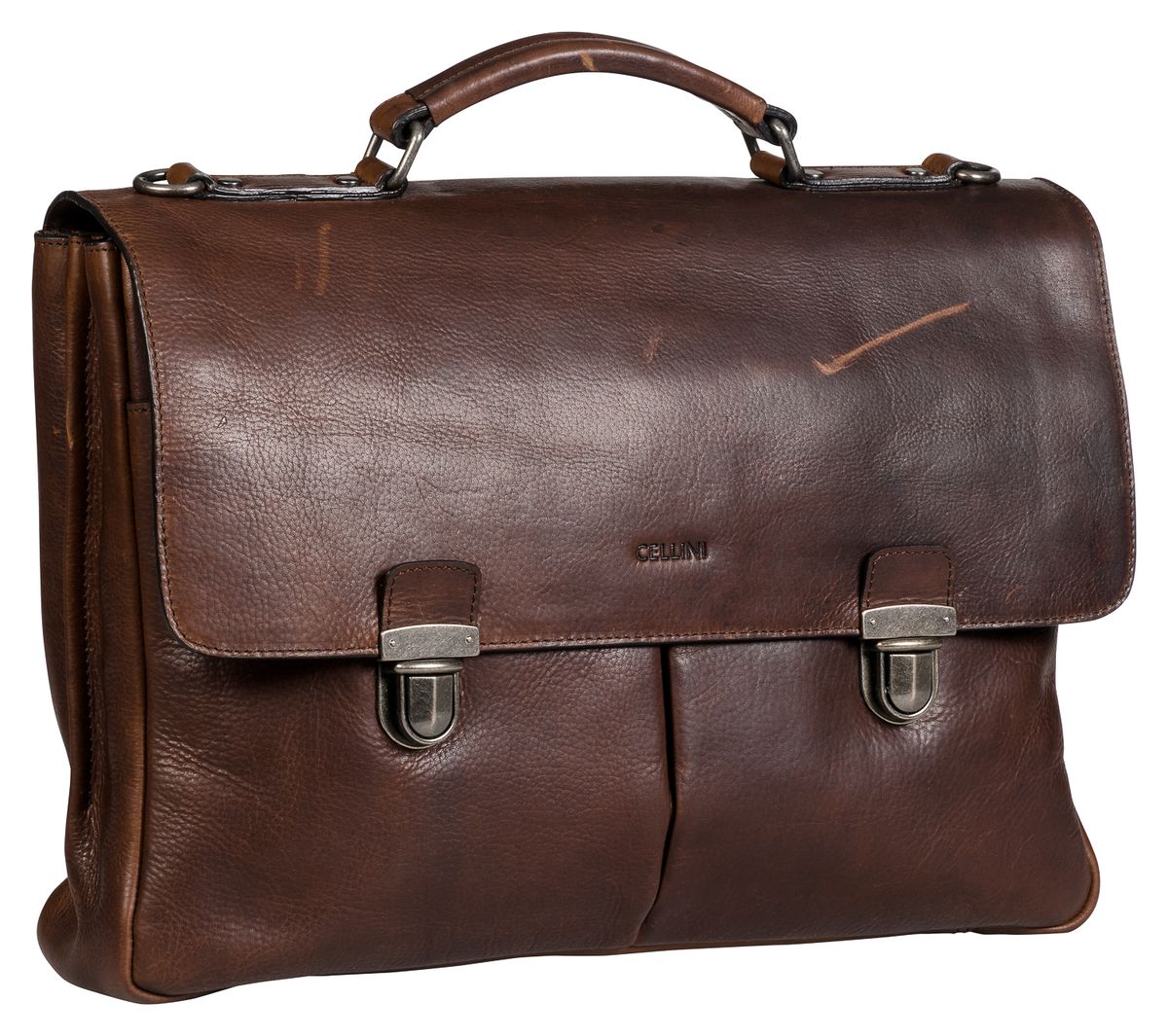 Cellini Woodbridge Leather 2 Division Briefcase Woodland Brown Buy