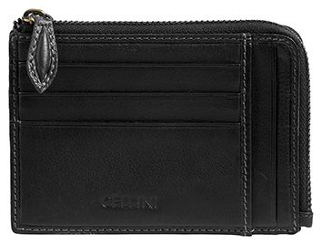 Cellini Signature Zip Around Card Holder - Black
