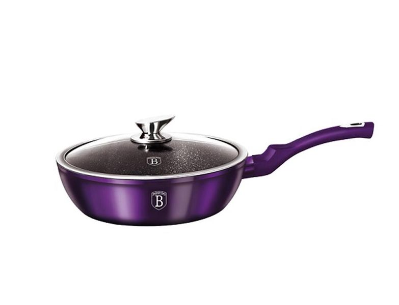 Berlinger Haus Marble Coating Deep Frypan with Lid 24cm - Royal Blue Edition