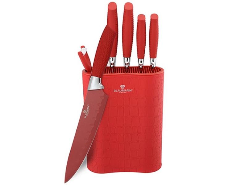 Blaumann Non-Stick Knife Set - Red Crocodile Line (7 Piece)