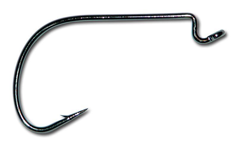 Mustad 37177PP2/0 Mega Bite Worm Fishing Hook - Black