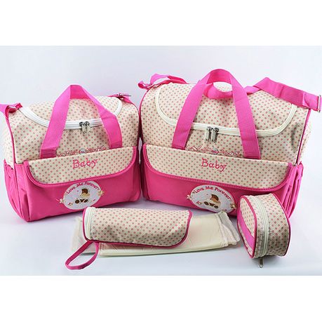 Multifunction Baby Diaper Bag Set Pink Set Of 5 Buy Online In South Africa Takealot Com