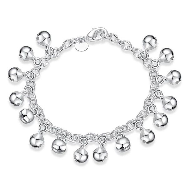 Silver Designer Bell Charm Bracelet
