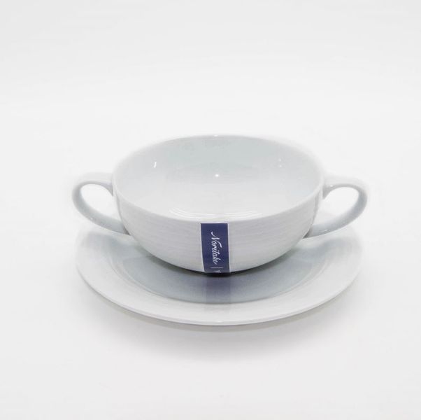 Noritake - 240ml Arctic White Soup Cup And Saucer - Set of 8